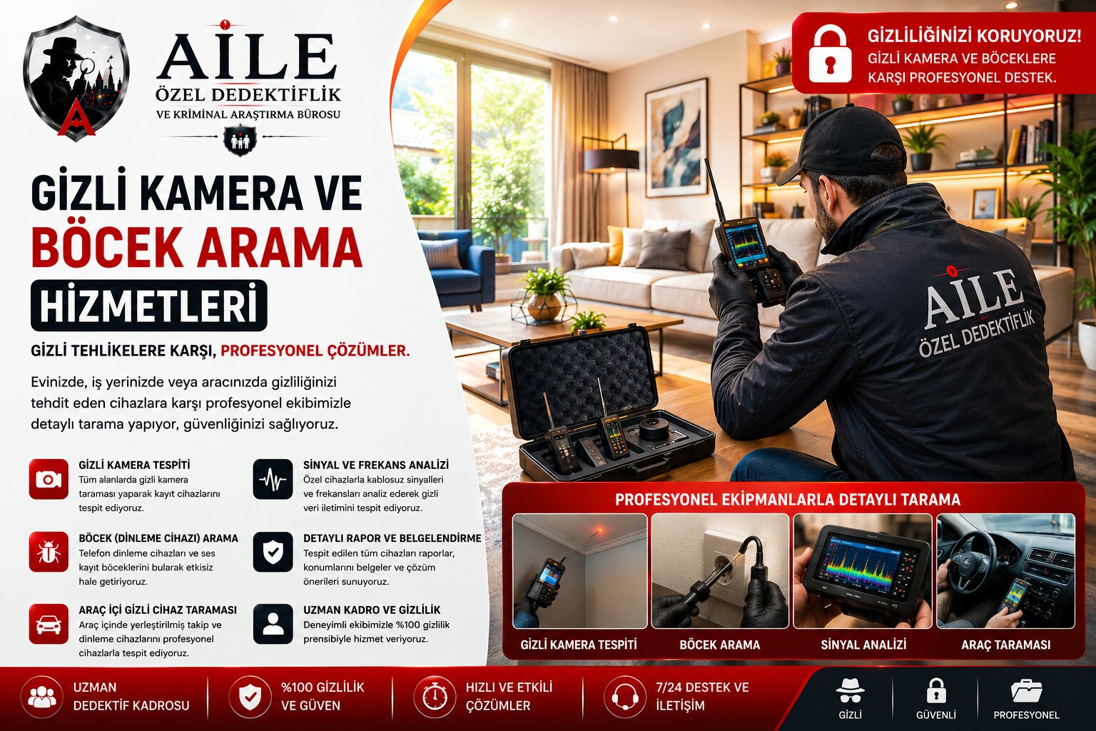 17. İstanbul'da Böcek Arama ve Gizli Kamera Tespiti | 39 İlçede Profesyonel Tarama