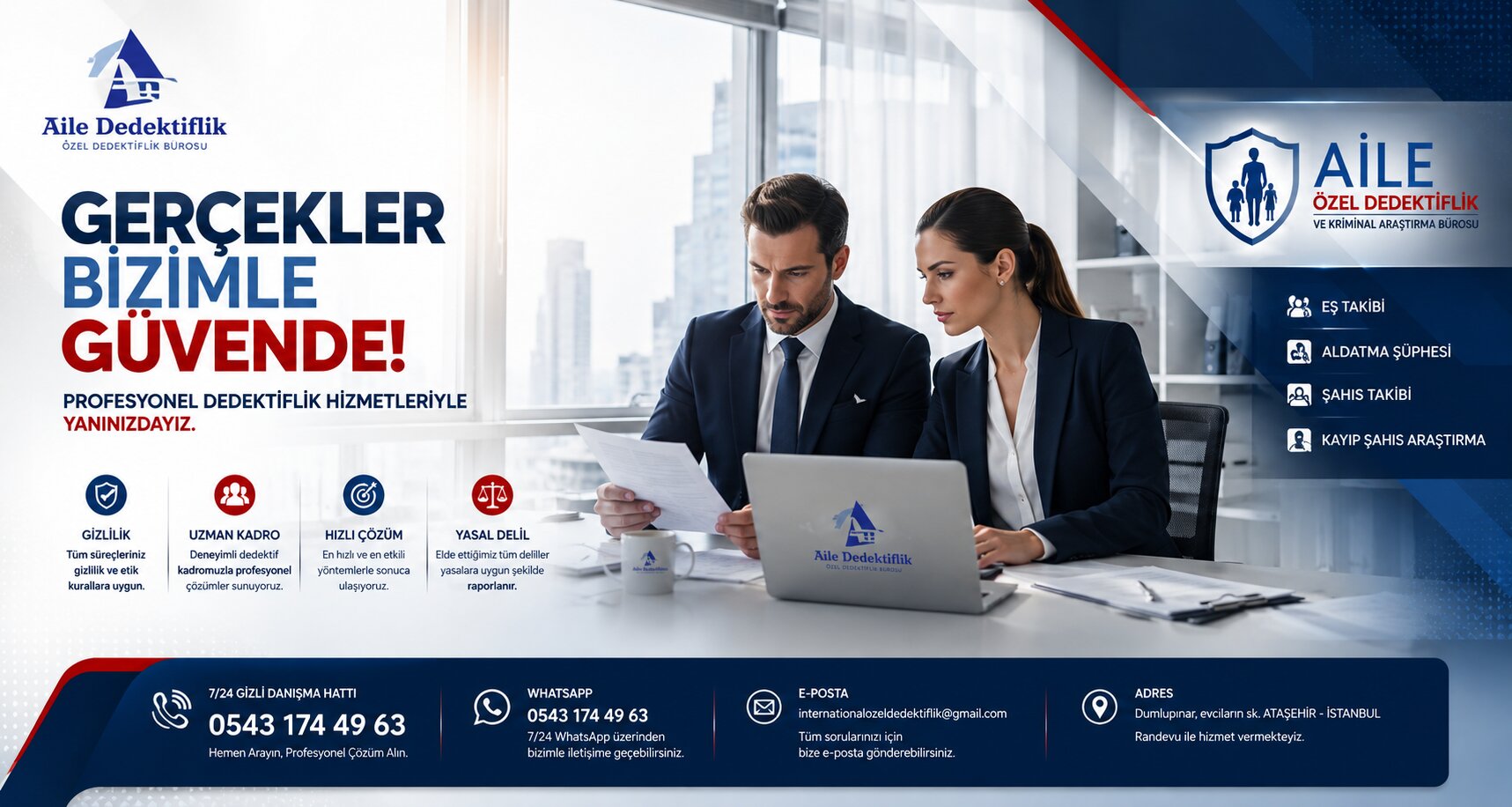 1) Aile Özel Dedektiflik ve Kriminal Araştırma Bürosu İletişim Bilgileri