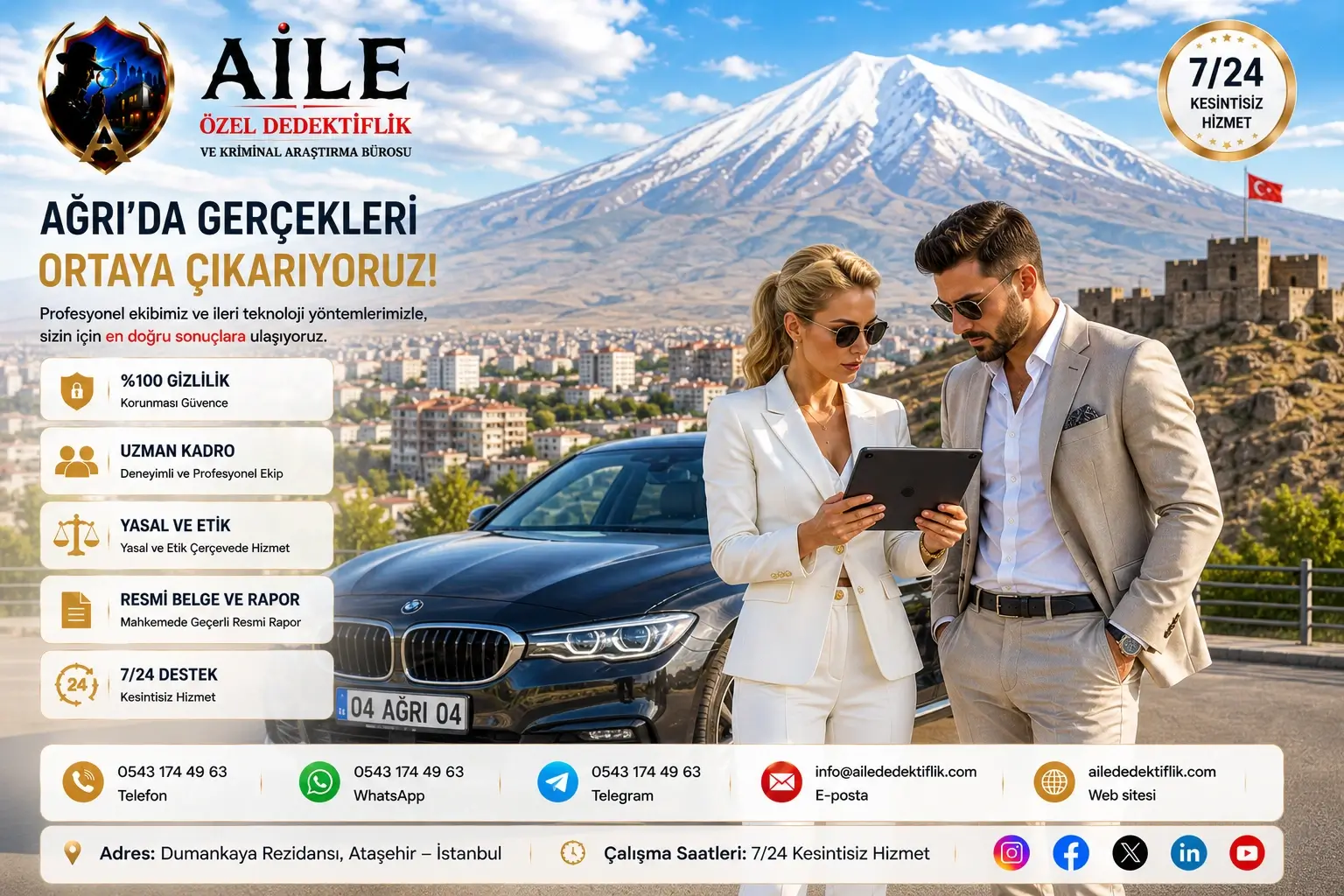 3. AĞRI'da Eş Takibi ve Aldatma Araştırması | Özel Dedektif