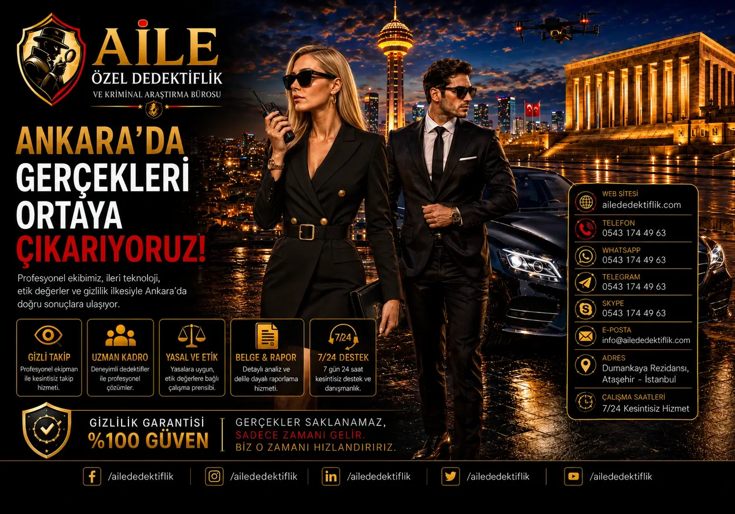 1. Ankara Özel Dedektiflik Hizmetleri | Aile Özel Dedektiflik ve Kriminal Araştırma Bürosu