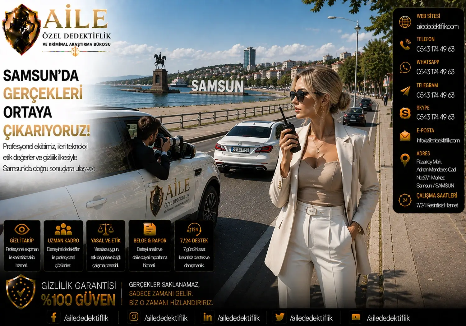 SAMSUN ÖZEL DEDEKTİFLİK HİZMETLERİ