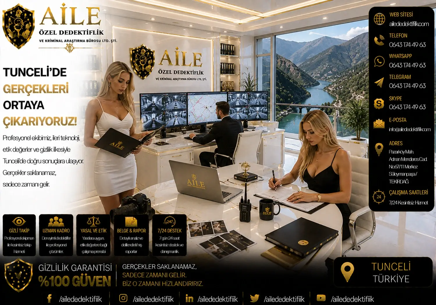 Tunceli Özel Dedektiflik | Aile Kriminal Araştırma